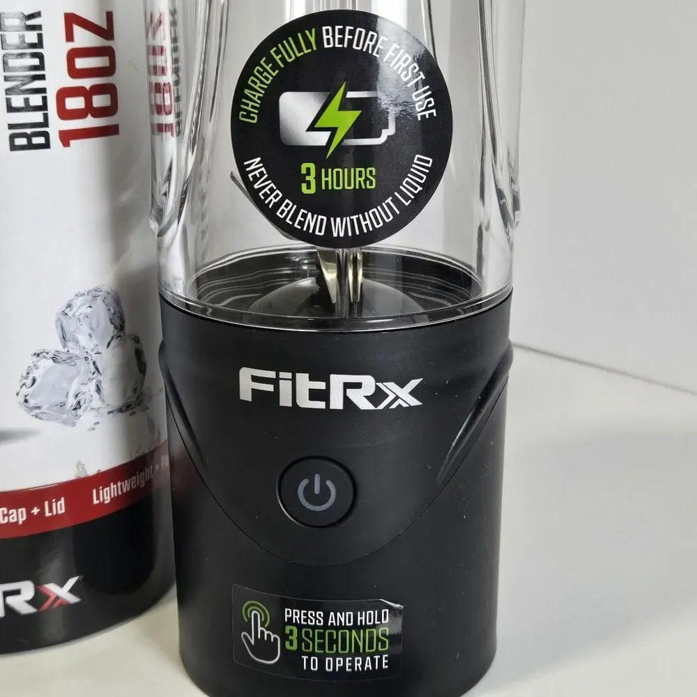 FitRx Rocket Portable Blender 18oz Black USB Rechargeable Personal Smoothie CIB